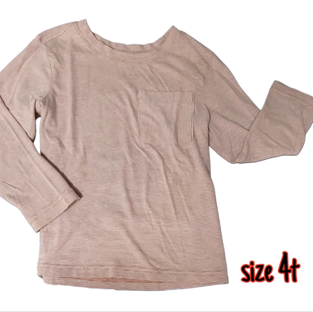 Cat & Jack Long Sleeve Red and White Striped Shirt size 4t